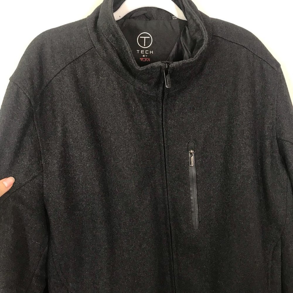 Tech By Tumi Charcoal Wool Blend Soft Shell Jacket - image 2